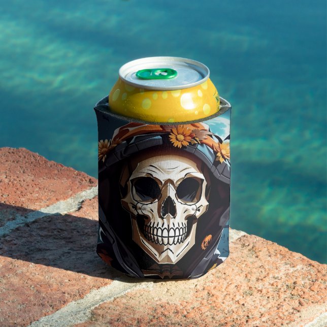 Enfriador De Latas Creepe Grinning Skeleton Halloween (Piscina in situ)