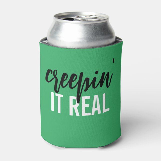 Enfriador De Latas Creepin 'it Real Funny Halloween Refrigerador de b (Lata Anverso)
