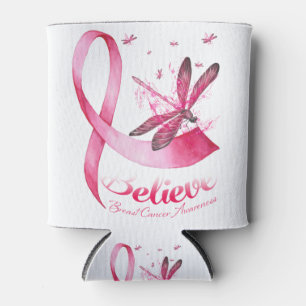 Enfriador De Latas Creer Cáncer de Mama de Cinta Rosa de Bebla Drago