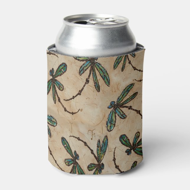 Enfriador De Latas Crema Rústica de la libélula (Lata Anverso)