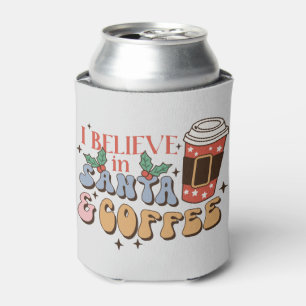 Enfriador De Latas Creo en Santa y el café   Navidades Latte