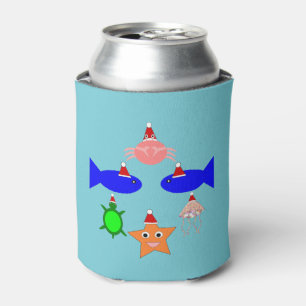 Enfriador De Latas Criaturas marinas de los navidades