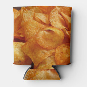 Enfriador De Latas Crispy Chips Close-Up: Jugosa fotografía de refrig