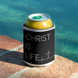 Enfriador De Latas Cristo es la línea del latido de la vida y la cruz
