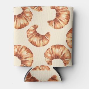 Enfriador De Latas Croissant francés: Patrón acuarela