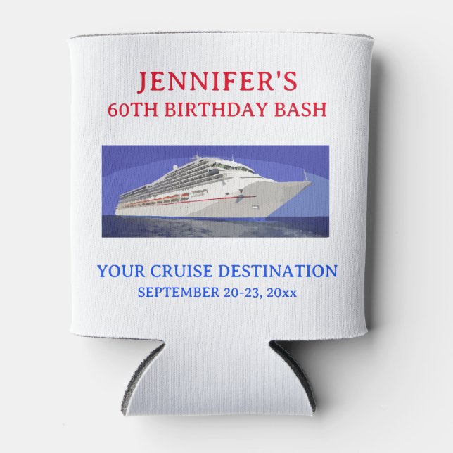 Enfriador De Latas Cruise Ship Birthday Vacation Trip Travel Favor (Anverso)