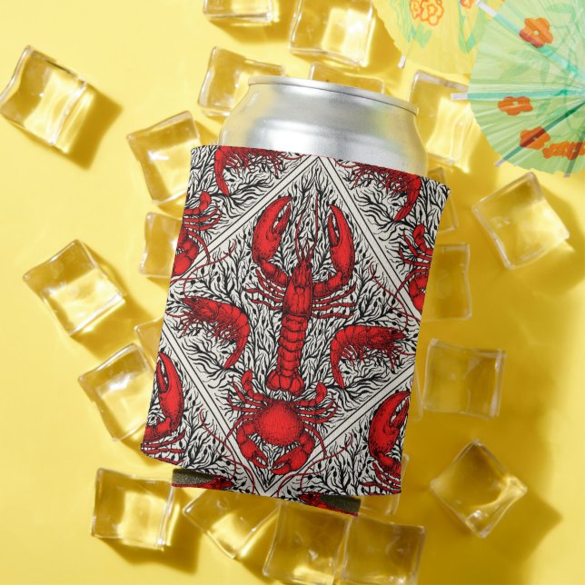 Enfriador De Latas Crustáceo en rojo, negro y marfil (Verano in situ)