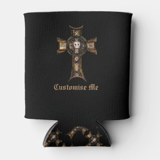 Enfriador De Latas Cruz Celta y Calavera (Oro)
