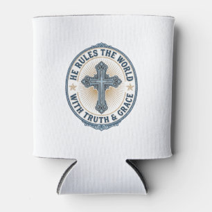 Enfriador De Latas Cruz Cristiana Él Gobierna el Mundo