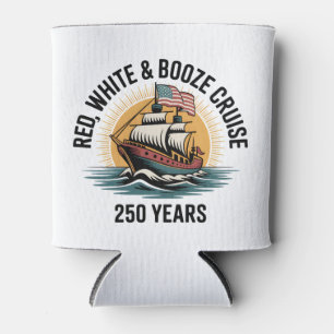 Enfriador De Latas Cruzada de Rojo Blanco y Licor 250 años 4 de Julio