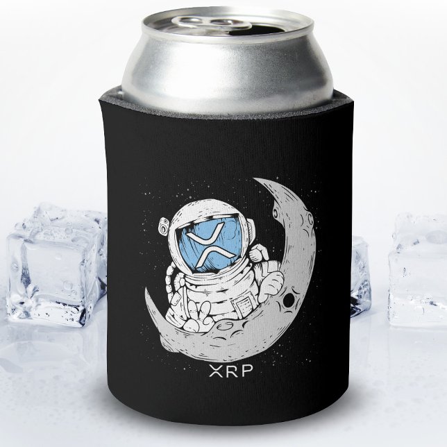 Enfriador De Latas Crypto Meme XRP Criptocurrency Cute Astronaut Moon (Subido por el creador)