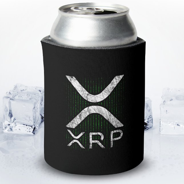 Enfriador De Latas Cryptocurrency Binary Code XRP Hodlers Meme de cri (Subido por el creador)