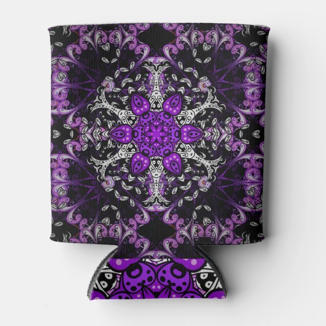 Enfriador De Latas Cuadrícula de degradado Patrón rosa transparente (Anverso)