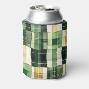 Enfriador De Latas Cuadro de patchwork esmeralda