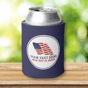 Enfriador De Latas Cuarto patriótico del personalizado americano de
