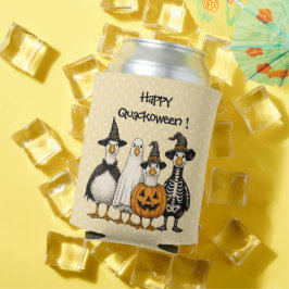 Enfriador De Latas Cuatro patos de Halloween en disfraces - Feliz Qua