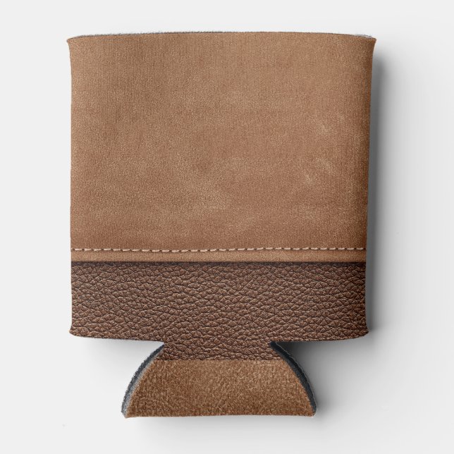 Enfriador De Latas Cuero con título: gris, fondo negro. (Anverso)