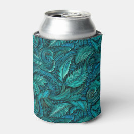 Enfriador De Latas Cuero de color turquesa vintage