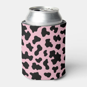 Enfriador De Latas Cuero de Vaca Estampado Black & Pink
