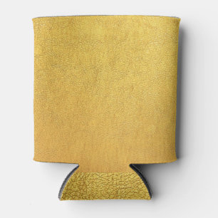 Enfriador De Latas Cuero dorado brillante: fondo texturizado