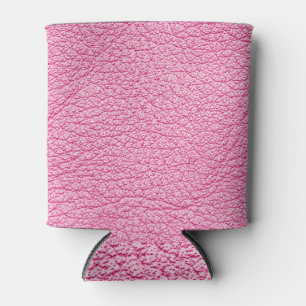 Enfriador De Latas Cuero rosa de cierre, fondo texturado.
