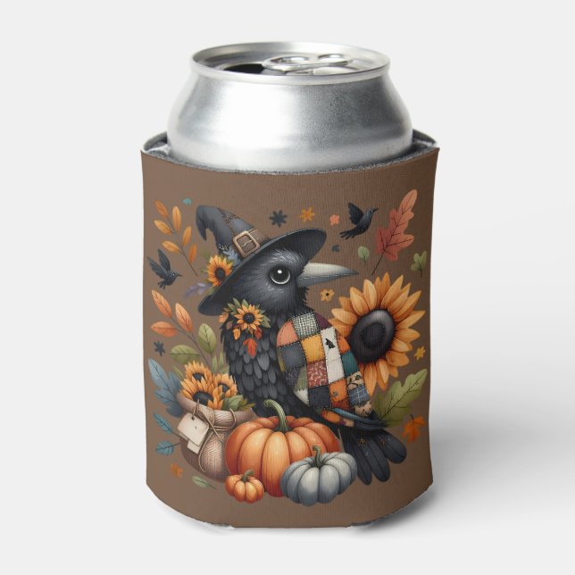 Enfriador De Latas Cuerpo caprichoso con calabazas y girasoles (Lata Anverso)