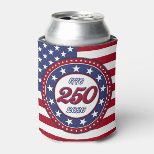 Enfriador De Latas Cumpleaños 250 de América con bandera de EE. UU.