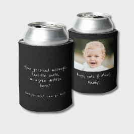 Enfriador De Latas Cumpleaños 40 personalizado foto y cita negro