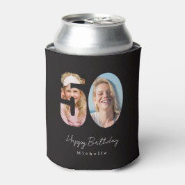 Enfriador De Latas Cumpleaños 50 Negro Dos Foto 