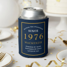 Cumpleaños 50 Personalizado 1976 Azul Oro Elegante
