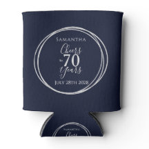 Cumpleaños 70 Navy Plata Brindis por 70 Años