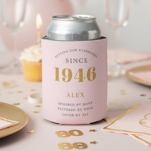 Enfriador De Latas Cumpleaños 80 1946 Recuerdo Elegante Personalizado