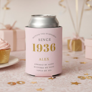 Enfriador De Latas Cumpleaños 90 1936 Recuerdo Elegante Personalizado