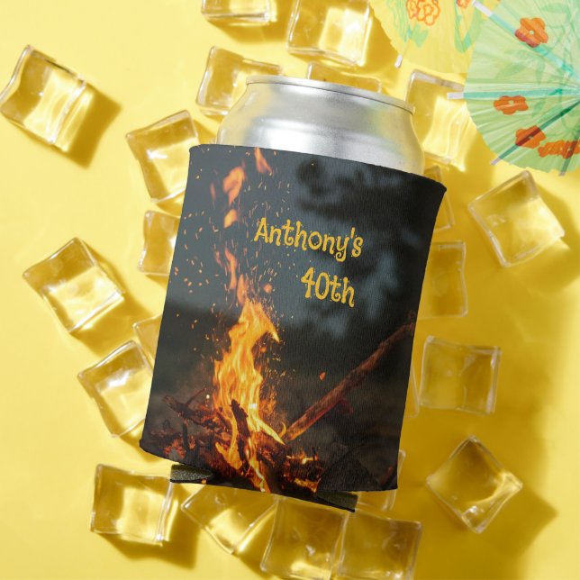 Enfriador De Latas Cumpleaños con chispas de hoguera (Verano in situ)