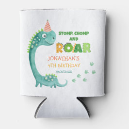 Enfriador De Latas Cumpleaños Cute Dinosaur Stomp Chomp Rugido