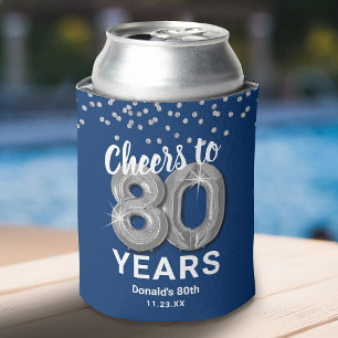 Enfriador De Latas Cumpleaños de Adulto Feliz 80 Años