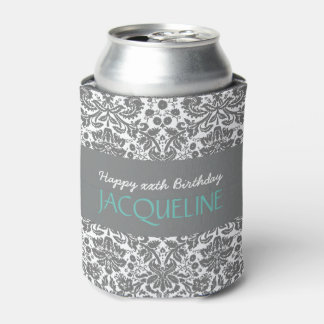 Enfriador De Latas Cumpleaños De Cualquier Año Para Su Moda Damask B0