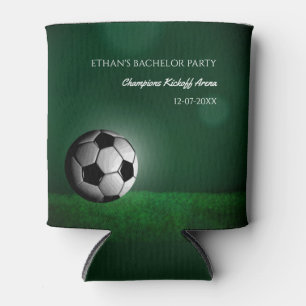 Enfriador De Latas Cumpleaños de Fútbol Verde / Despedida de Soltero