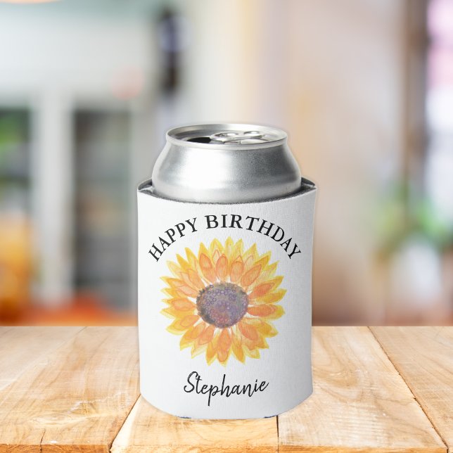 Enfriador De Latas Cumpleaños de Girasol (Subido por el creador)