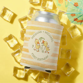 Enfriador De Latas Cumpleaños de los gemelos patitos