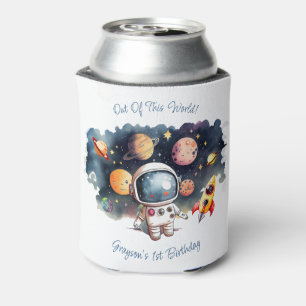 Enfriador De Latas Cumpleaños De Niño Planetas Espacio Exterior Fuera