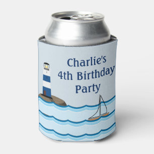 Enfriador De Latas Cumpleaños del Personalizado de la escena del faro