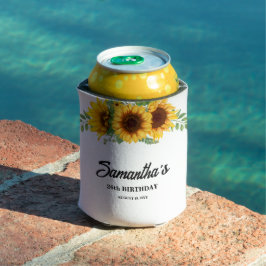 Enfriador De Latas Cumpleaños Girasol Rústico