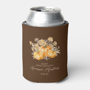 Enfriador De Latas Cumpleaños número 100 Rústico Boho Calabaza Follaj
