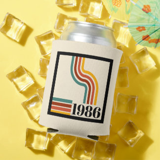 Enfriador De Latas Cumpleaños Retro Raya Vintage 40 1986 