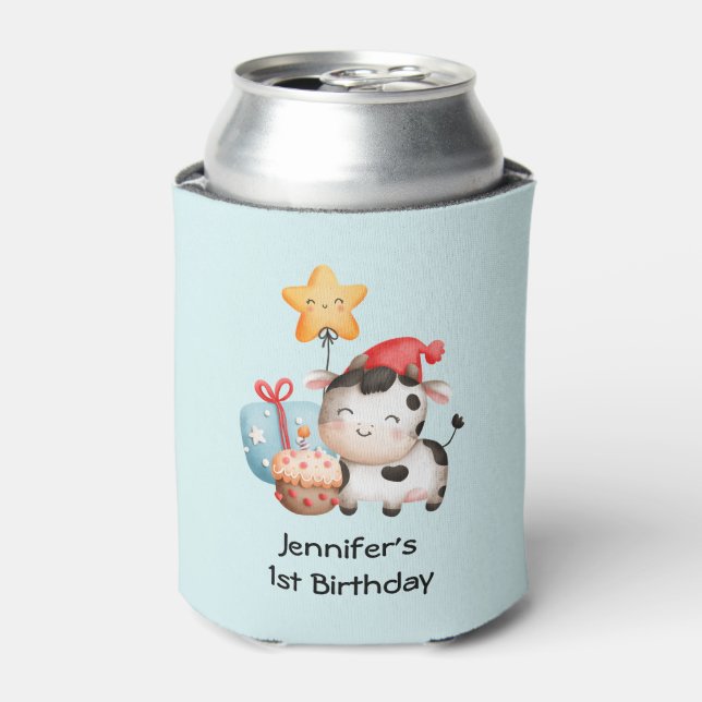 Enfriador De Latas Cumpleaños sonriente, dulce y adorable (Lata Anverso)