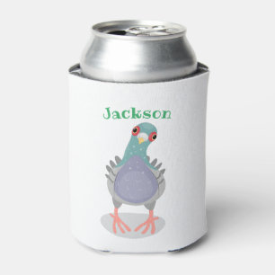 Enfriador De Latas Curioso ilustracion personalizado pichón curioso