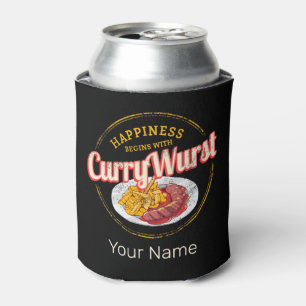 Enfriador De Latas Currywurst Retro Sausage Vintage Fries Francesas