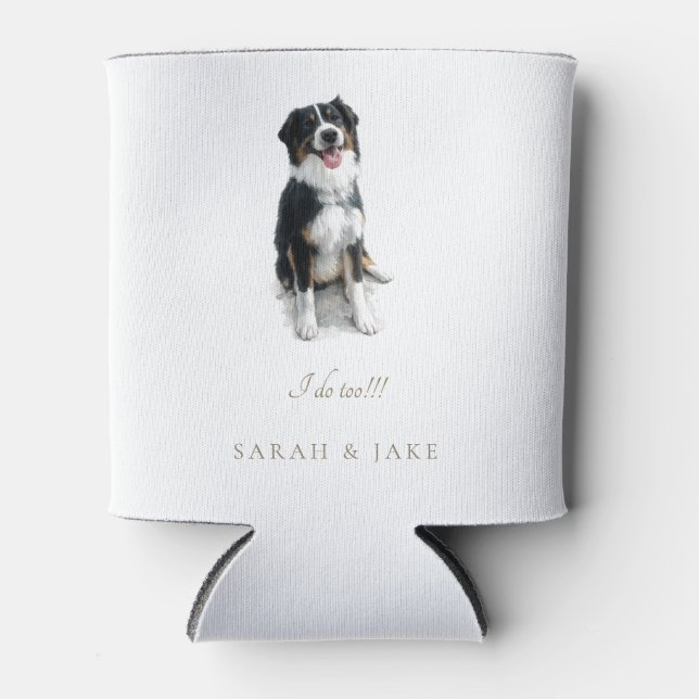 Enfriador De Latas Custom Australian Shepherd Wedding Napkins (Anverso)