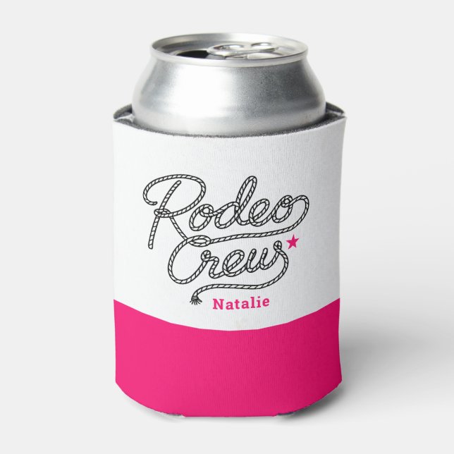 Enfriador De Latas Custom Glam Rodeo Crew Western Bachelorette Party (Lata Anverso)